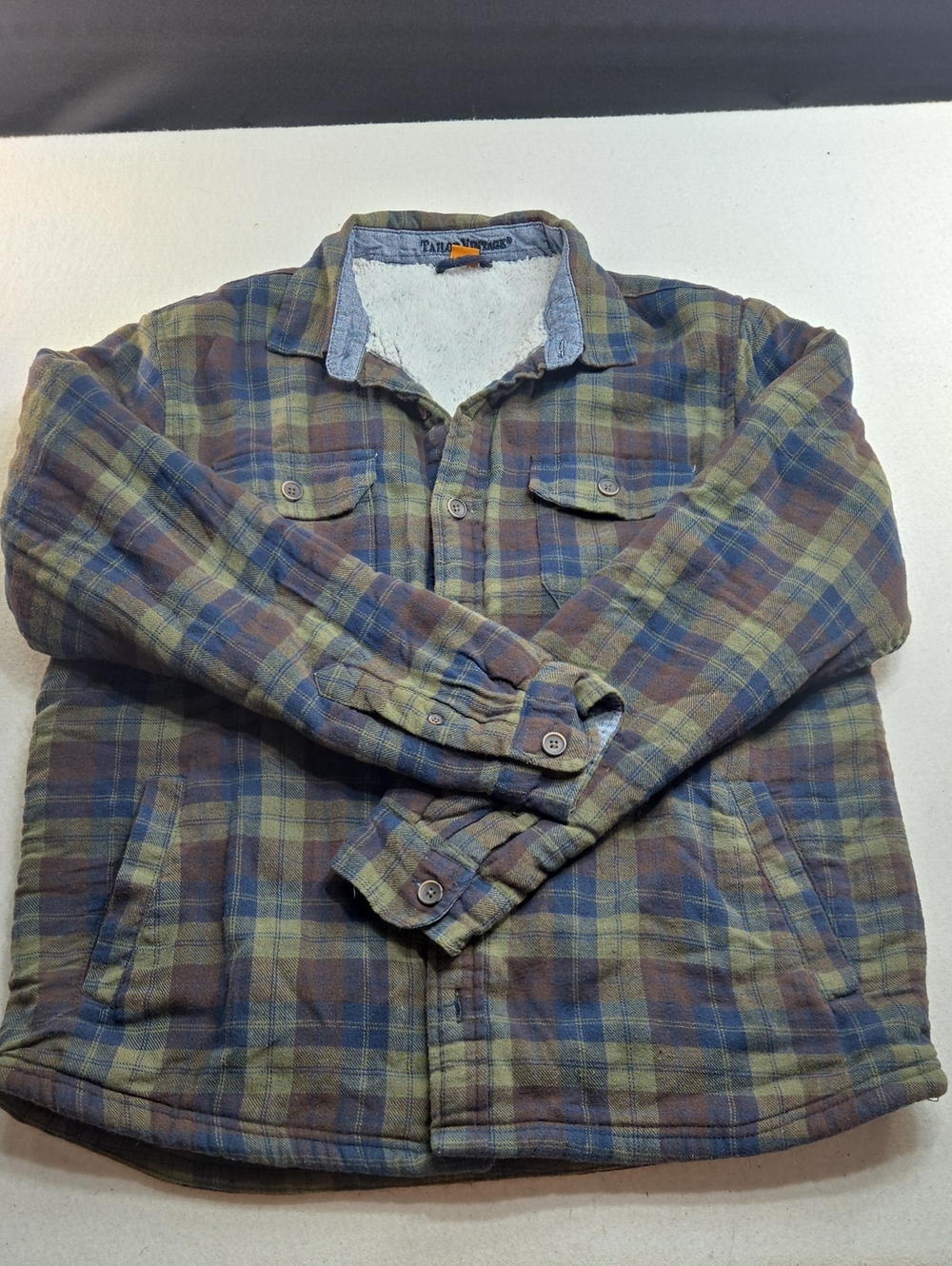 Tailor Vintage Plaid Sherpa-Lined Men's Jacket in Green and Brown